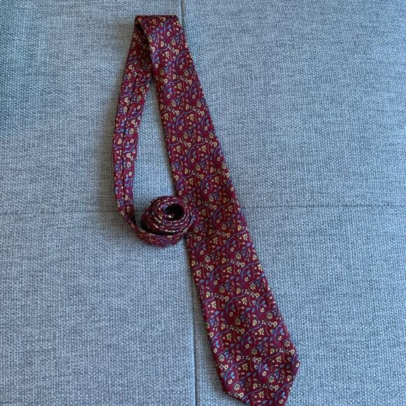 Nina Ricci Floral Silk Tie Made in France - Picture 4 of 6